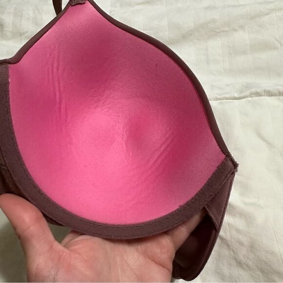 PINK Victoria’s Secret Warm Maroon Full Coverage Padded Bra 32DD - Picture 3 of 4